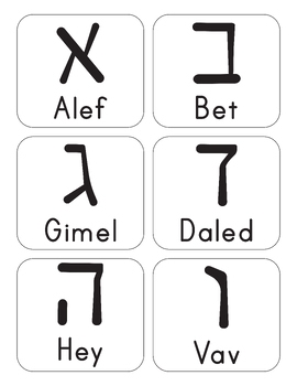 Printable Jewish Hebrew Alphabet Letters Flashcards By BazLearning