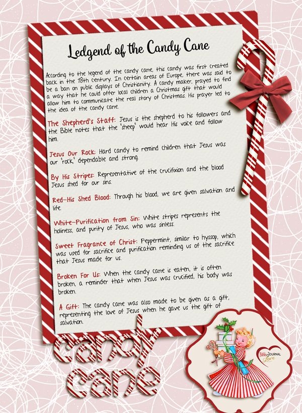 Printable Legend Of The Candy Cane