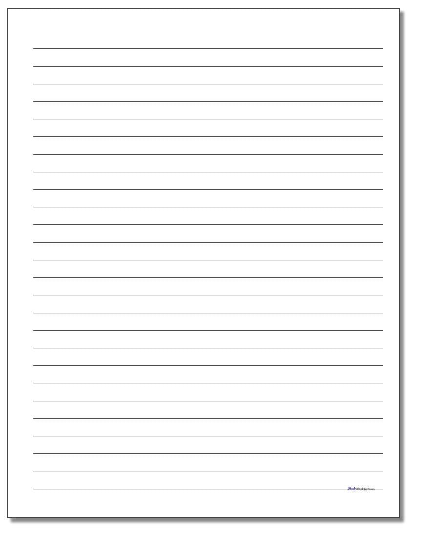Printable Lined Handwriting Paper