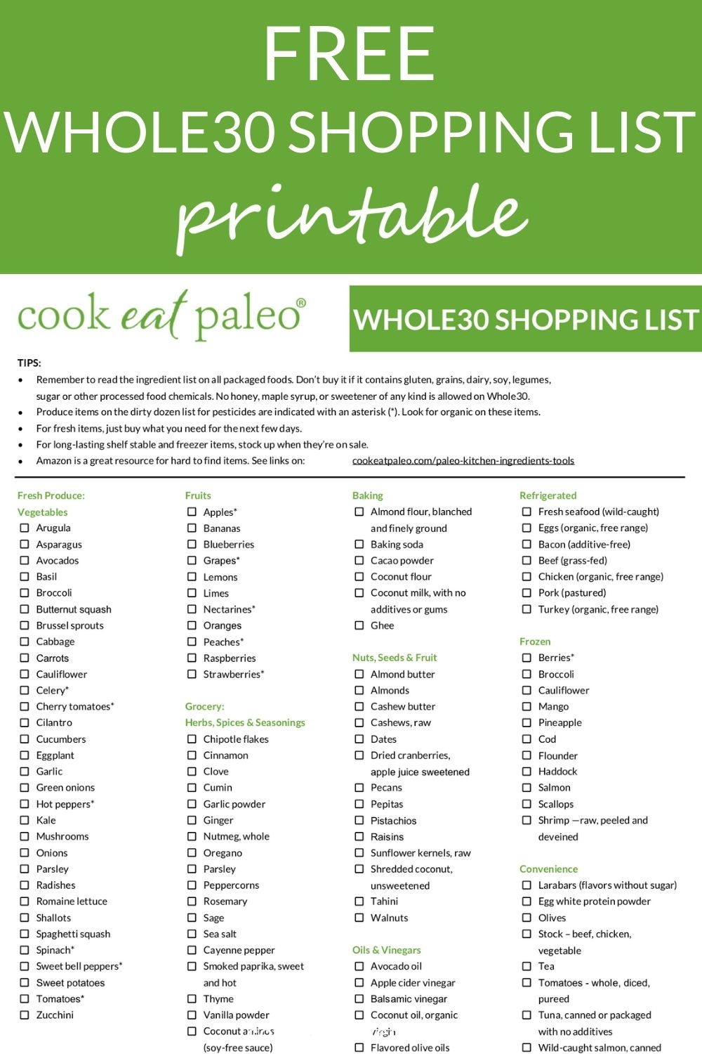 Printable List Of Whole Foods