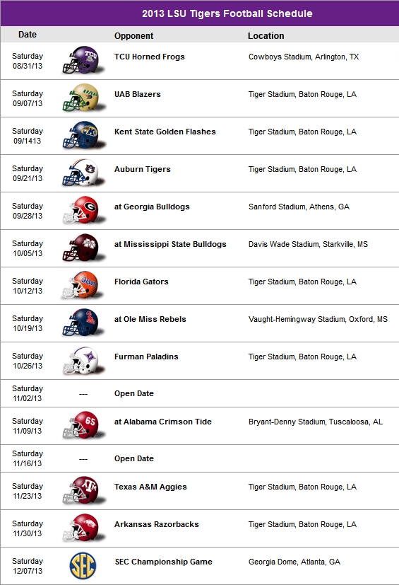 Printable Lsu Football Schedule 2025 Joshua Tyler