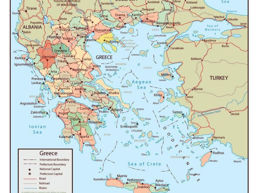 Printable Map Of Greece