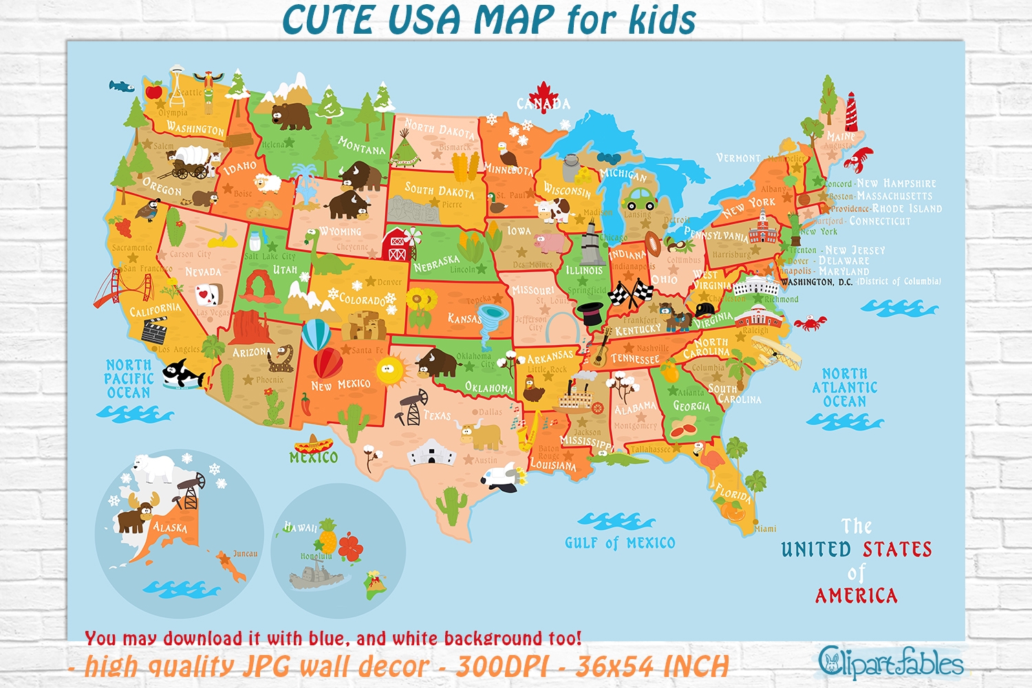 Printable Map Of Usa For Kids Interactive Map