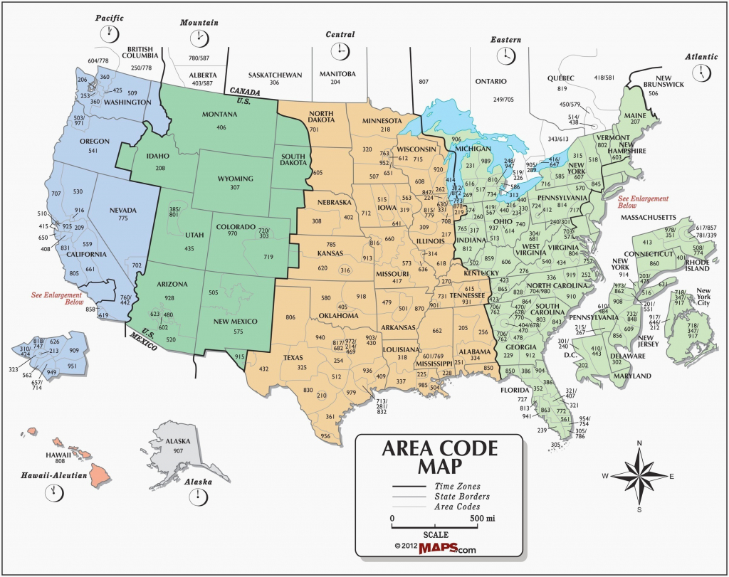 Us Map With Time Zones Printable