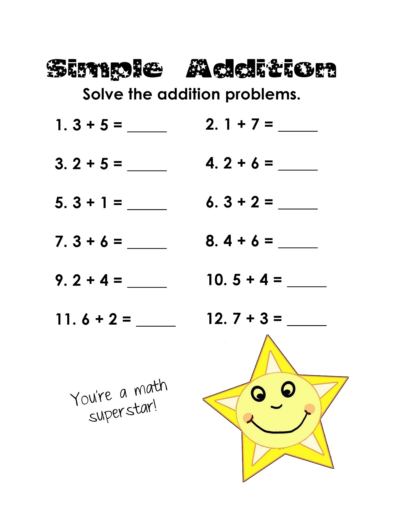 Printable Math Worksheets For Grade 1 Printable Worksheets