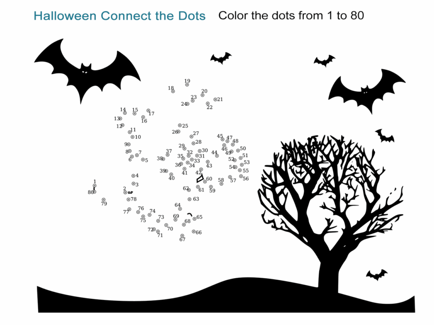 Printable Medium Halloween Dot To Dot
