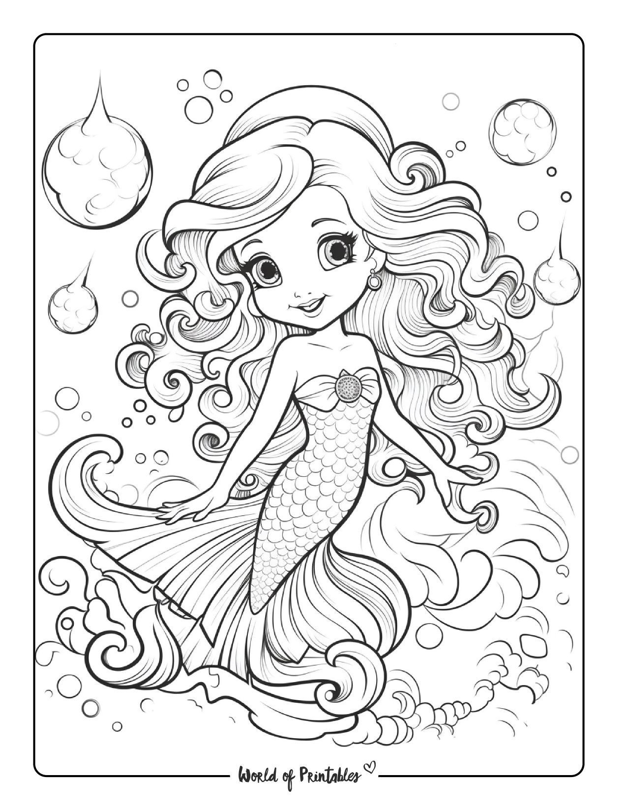 Printable Mermaid Coloring Pages Educational Printable Worksheets