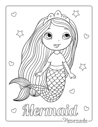 Printable Mermaid Coloring Pages With Free PDFs
