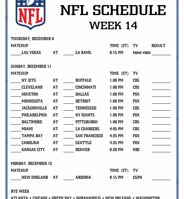 Printable Nfl Schedule 2025 Asger E Klausen