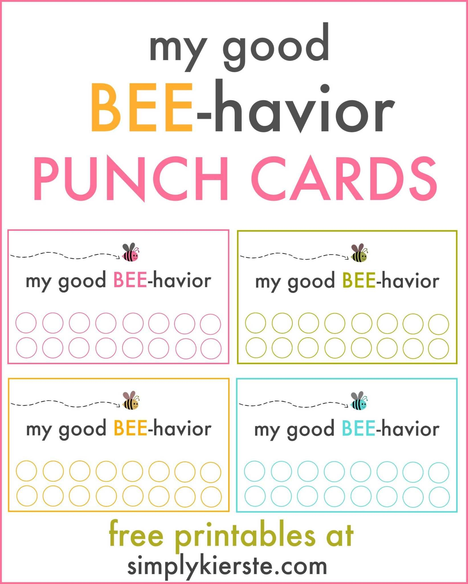Printable Punch Cards For Behavior