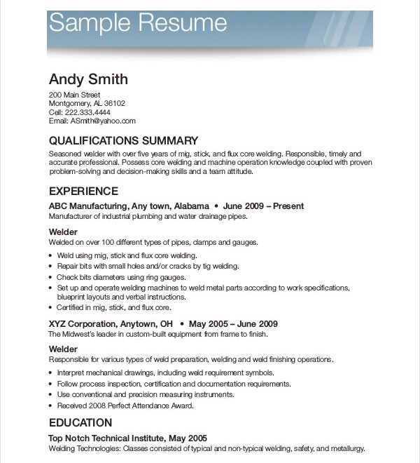 Printable Resume Template 39 Word PDF Documents Download