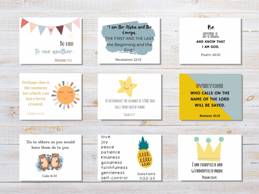 Printable Scripture Cards For Kids Out Upon The Waters