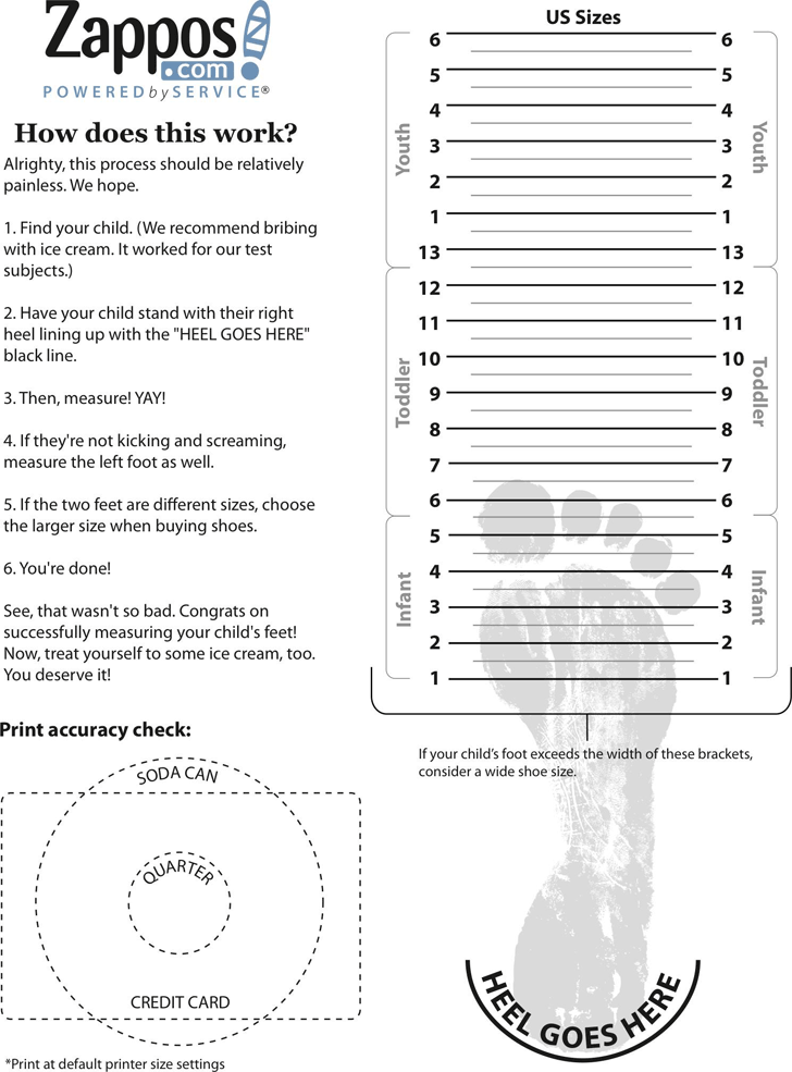 Printable Shoe Size Chart Kids Printable Shoe Size Chart Kids
