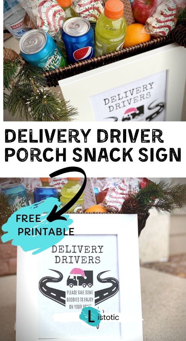 Delivery Driver Porch Snacks Printable