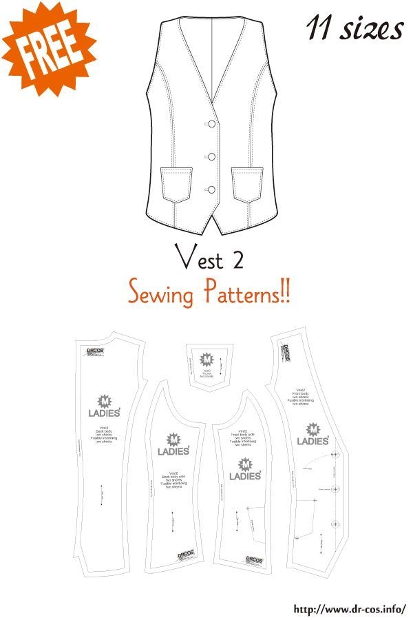 Printable Simple Vest Sewing Pattern Free