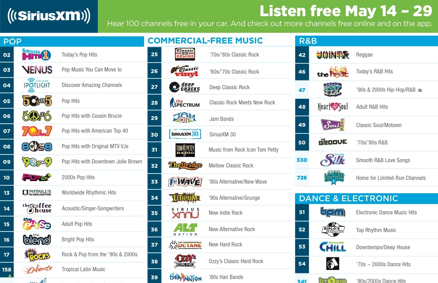 Printable Sirius Xm Channel List