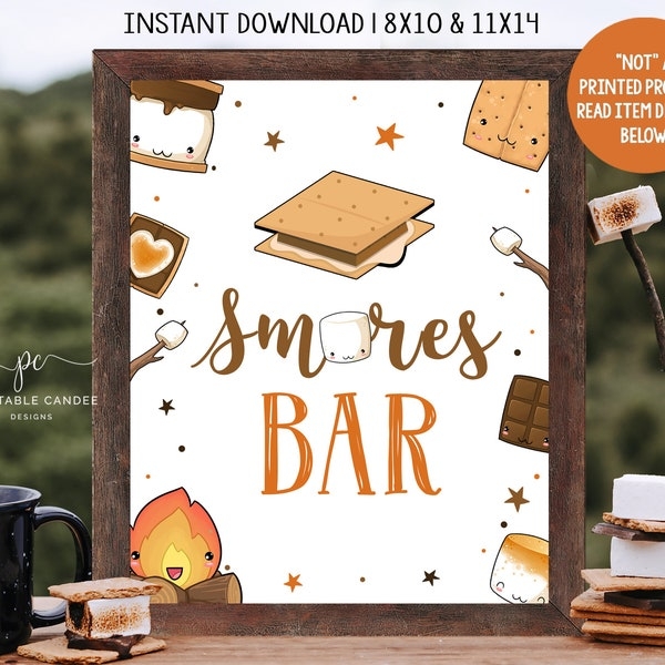 Printable Smores Bar Sign Etsy