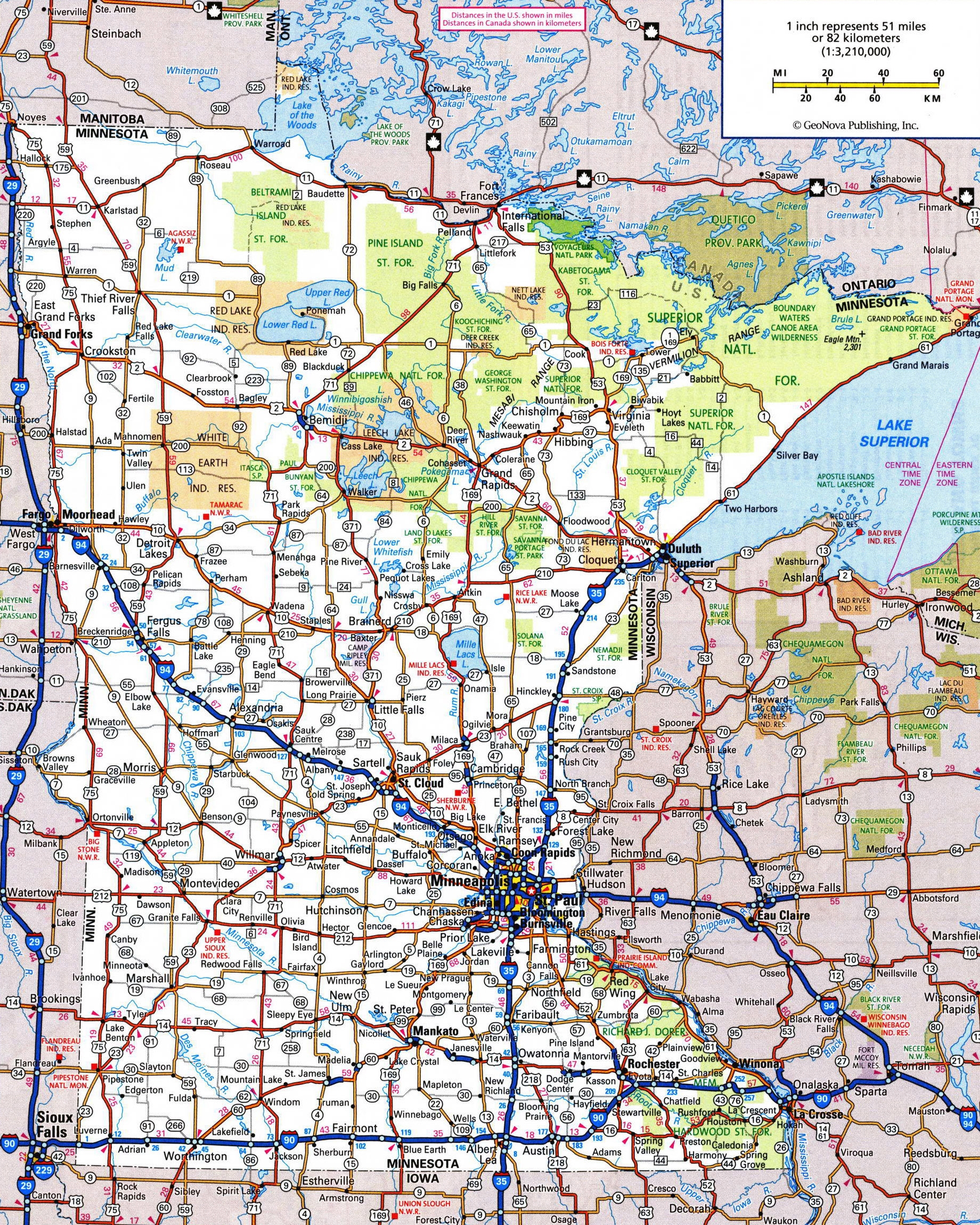 Free Printable Map Of Minnesota
