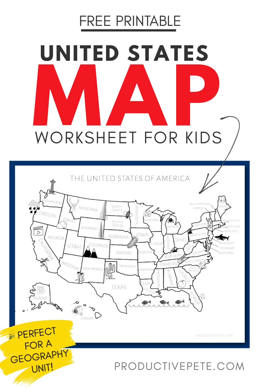 Printable States Map For Kids