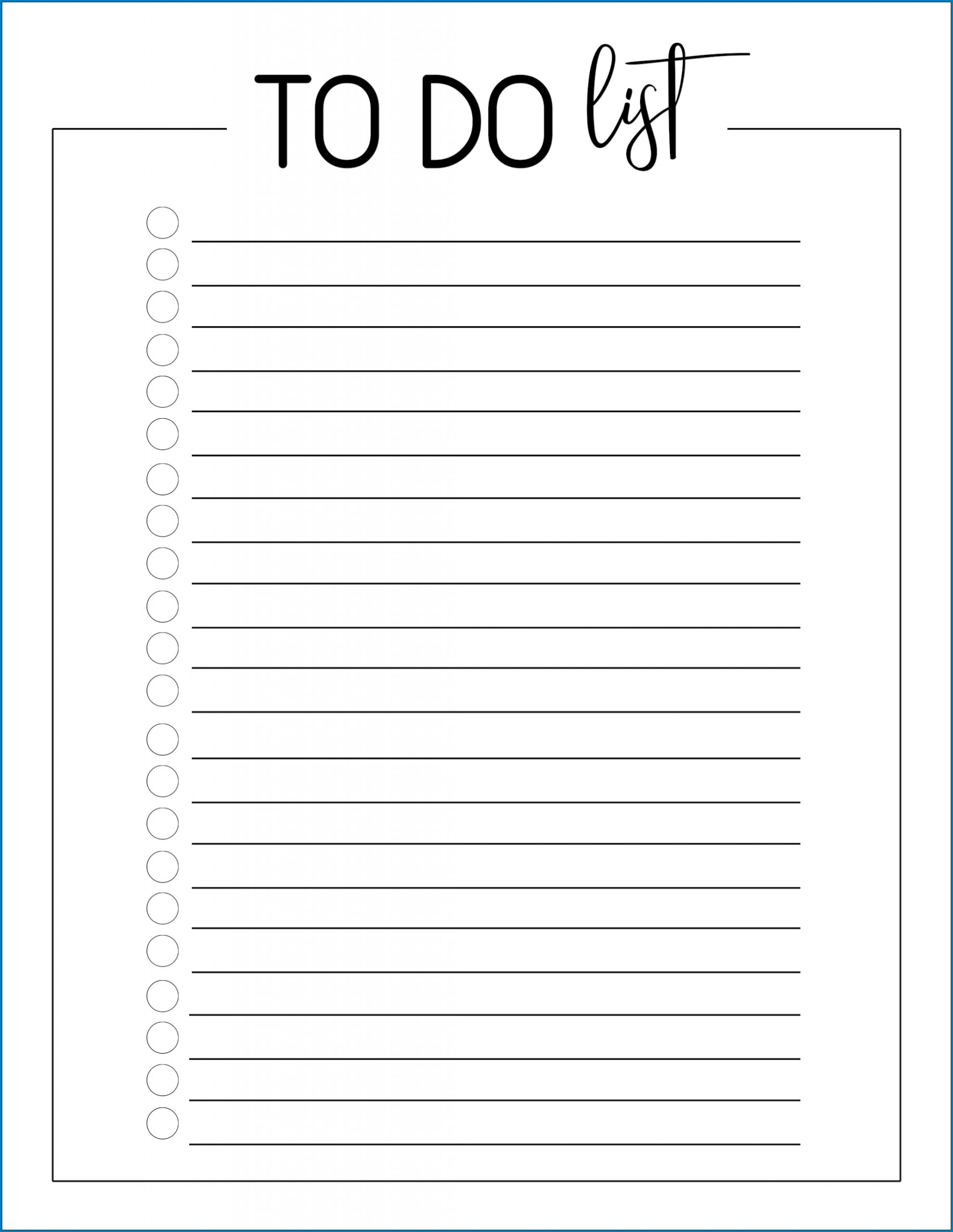 Editable To Do List Printable
