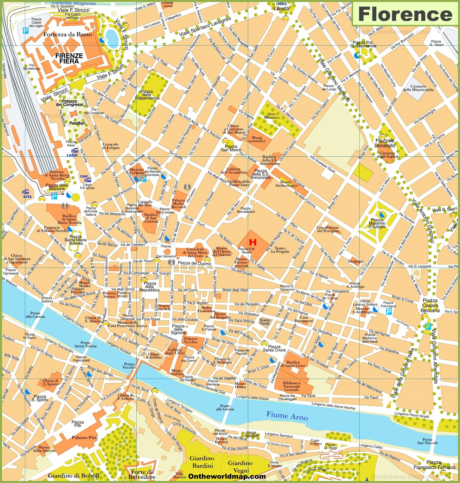 Printable Tourist Map Of Florence