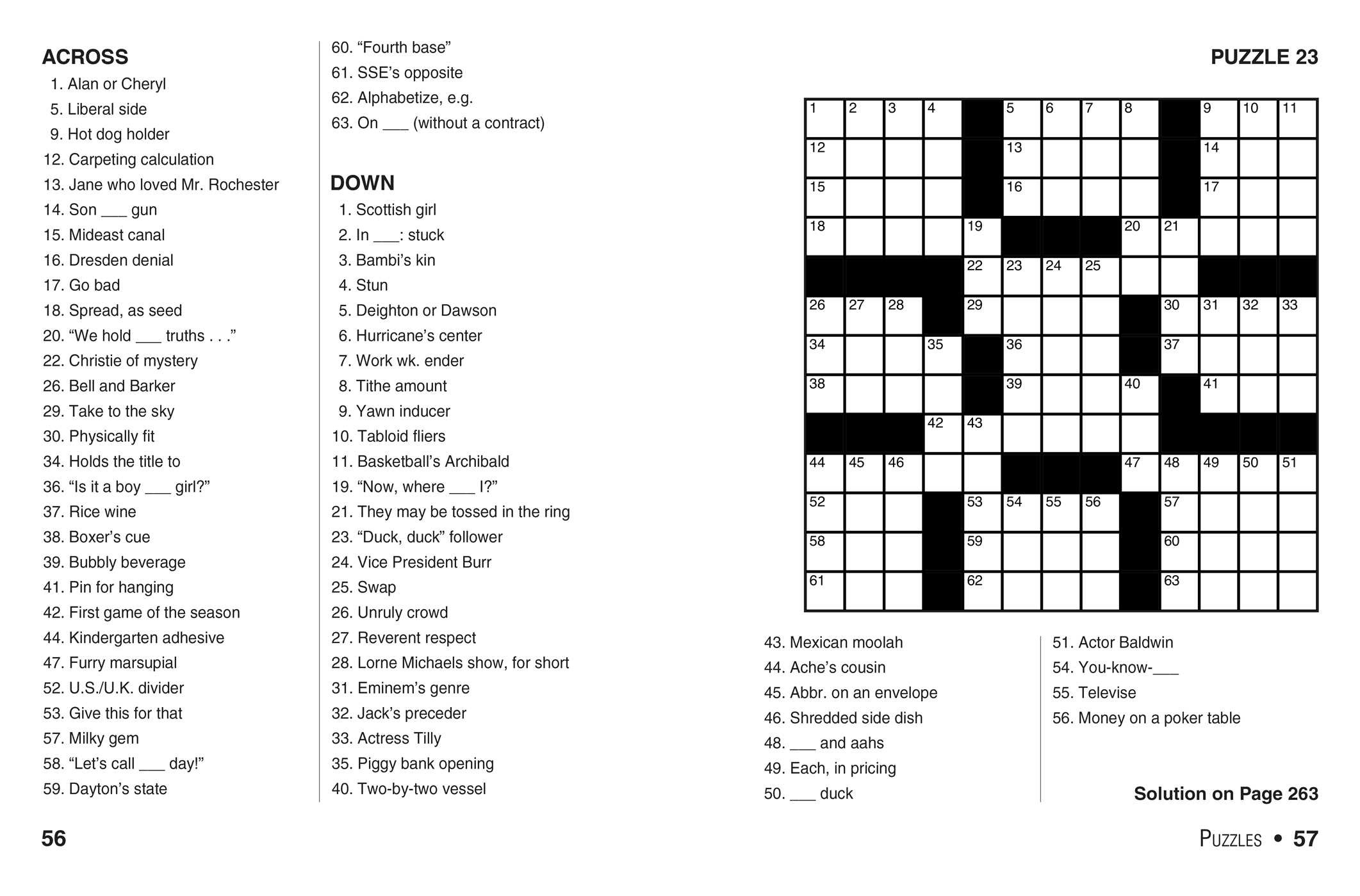 Free Printable Universal Crossword Puzzle