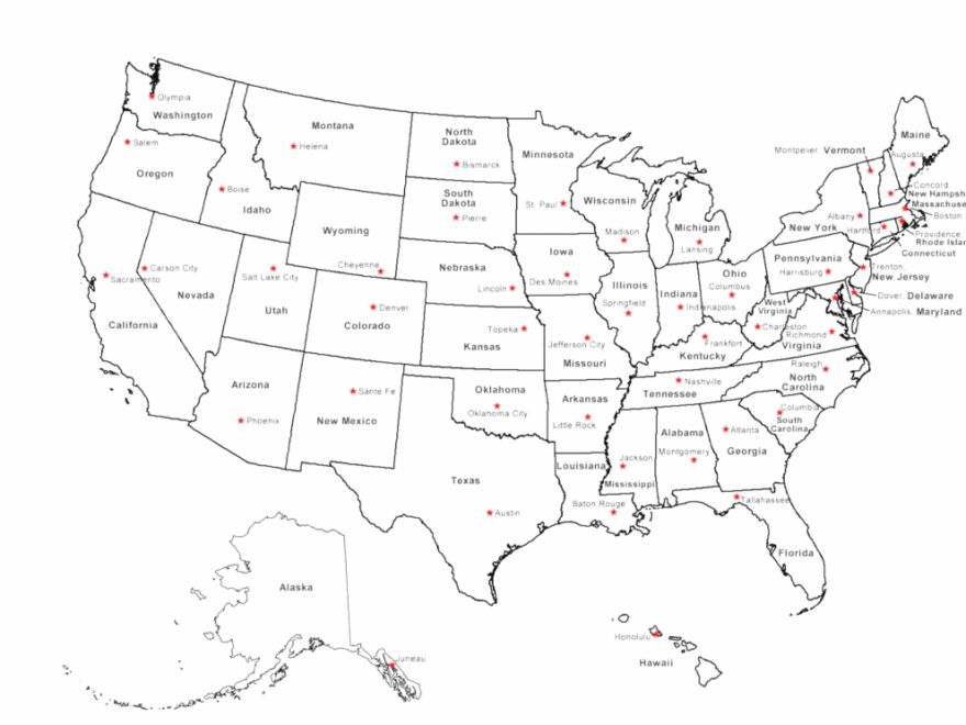 Printable Us Map With Capitals Us States Map Fresh Printable Map Free