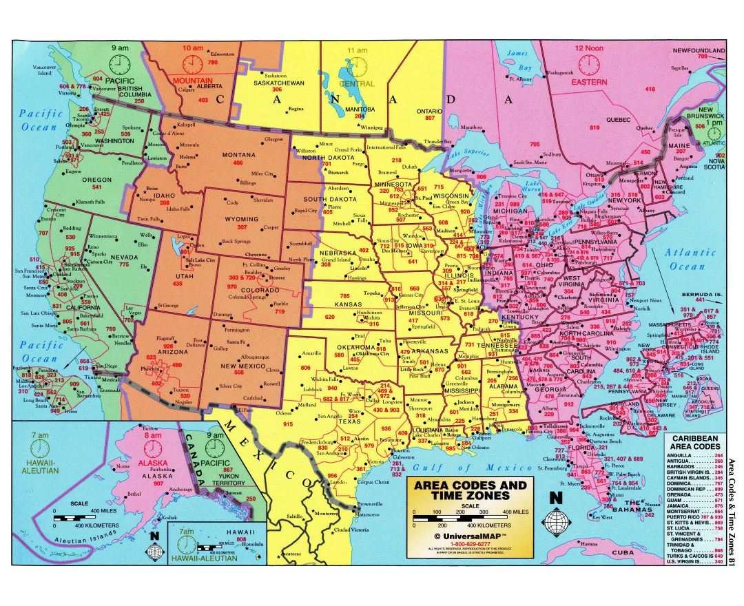 Printable Us Map With Time Zones Labeled