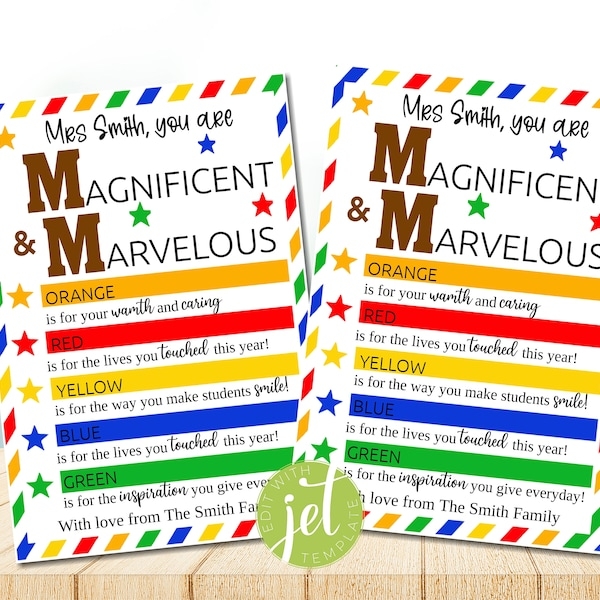 Printable You Are Marvelous And Magnificent Sign Etsy