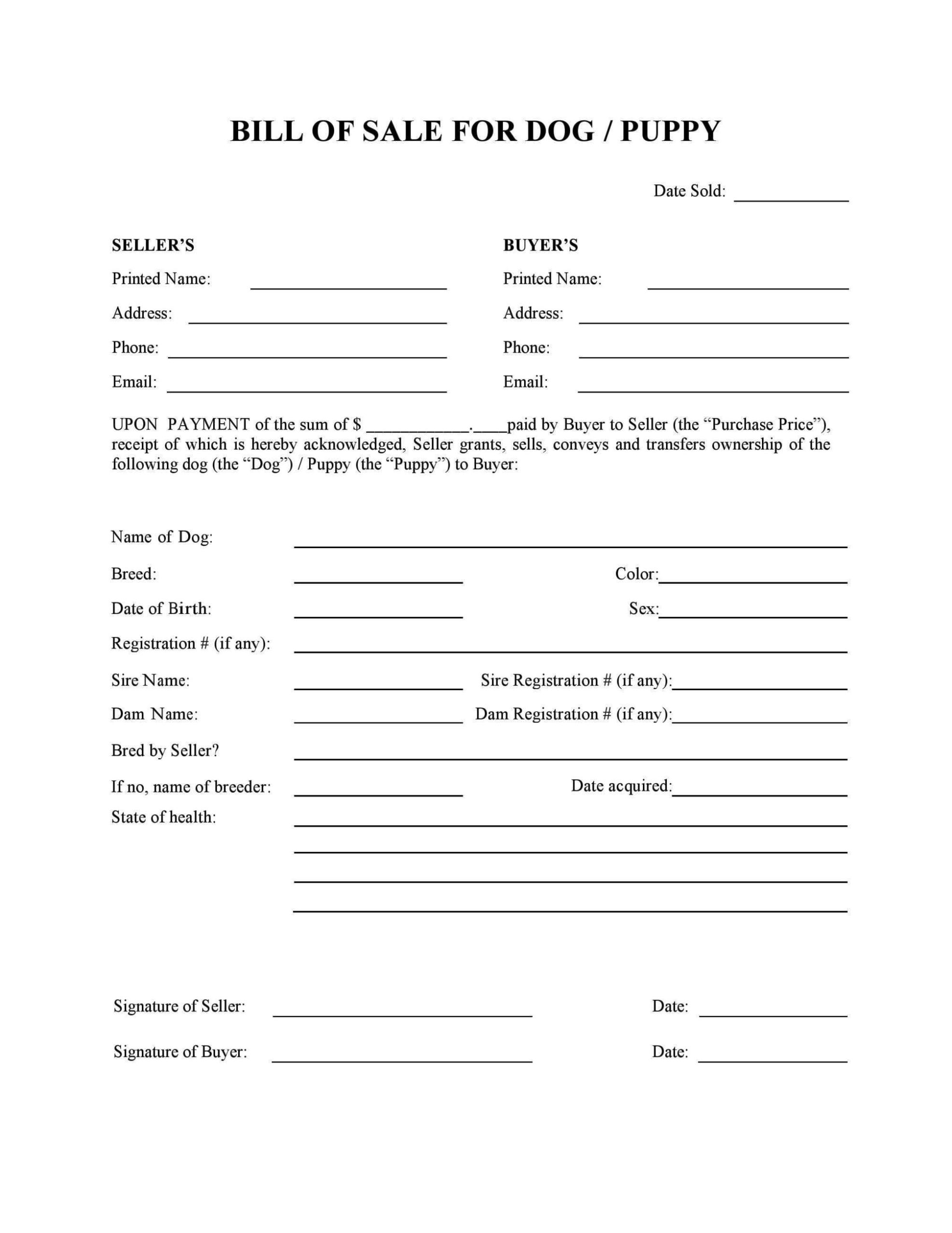 Puppy Sale Contract Template SampleTemplatess SampleTemplatess