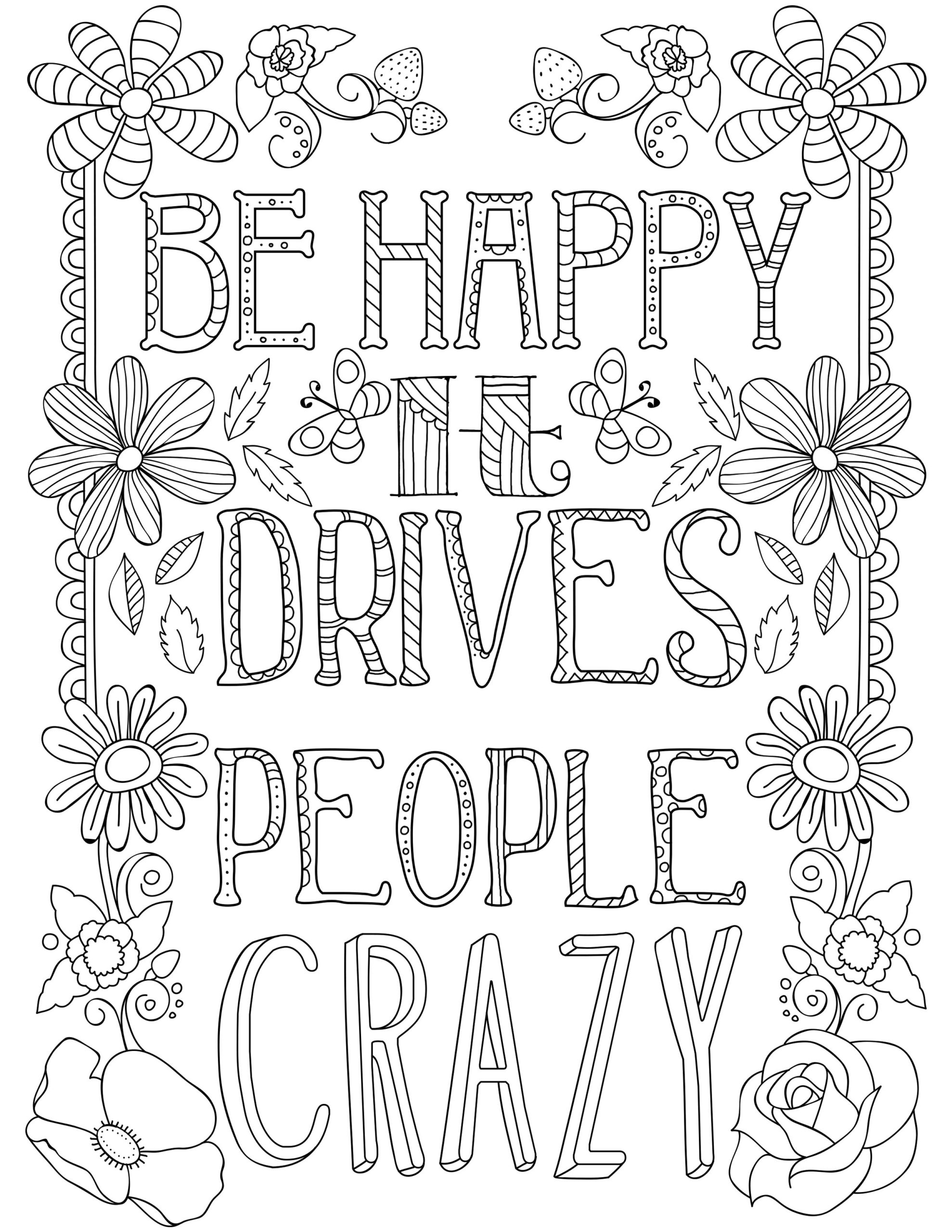 Quote Coloring Pages For Adults And Teens Best Coloring 20 Free 