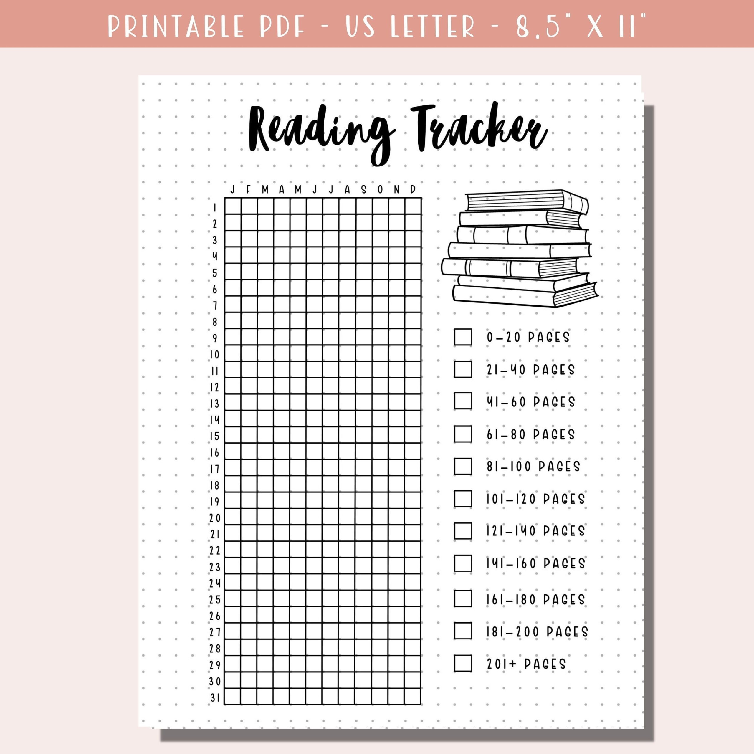 Reading Tracker Printable A5 Journal Insert Printable Book Tracker 