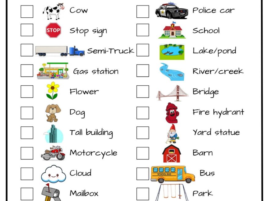 Road Trip Scavenger Hunt For Kids Car Scavenger Hunt Activity For Kids