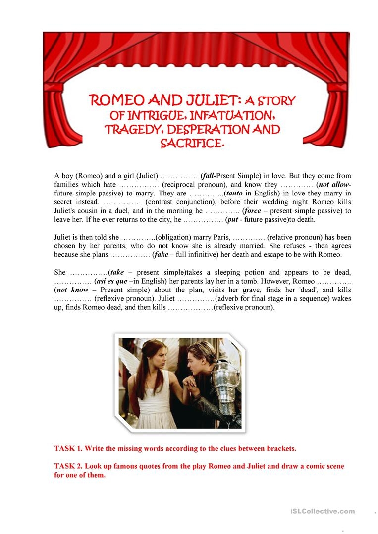 Romeo And Juliet Free Printable Worksheets Printable Worksheets