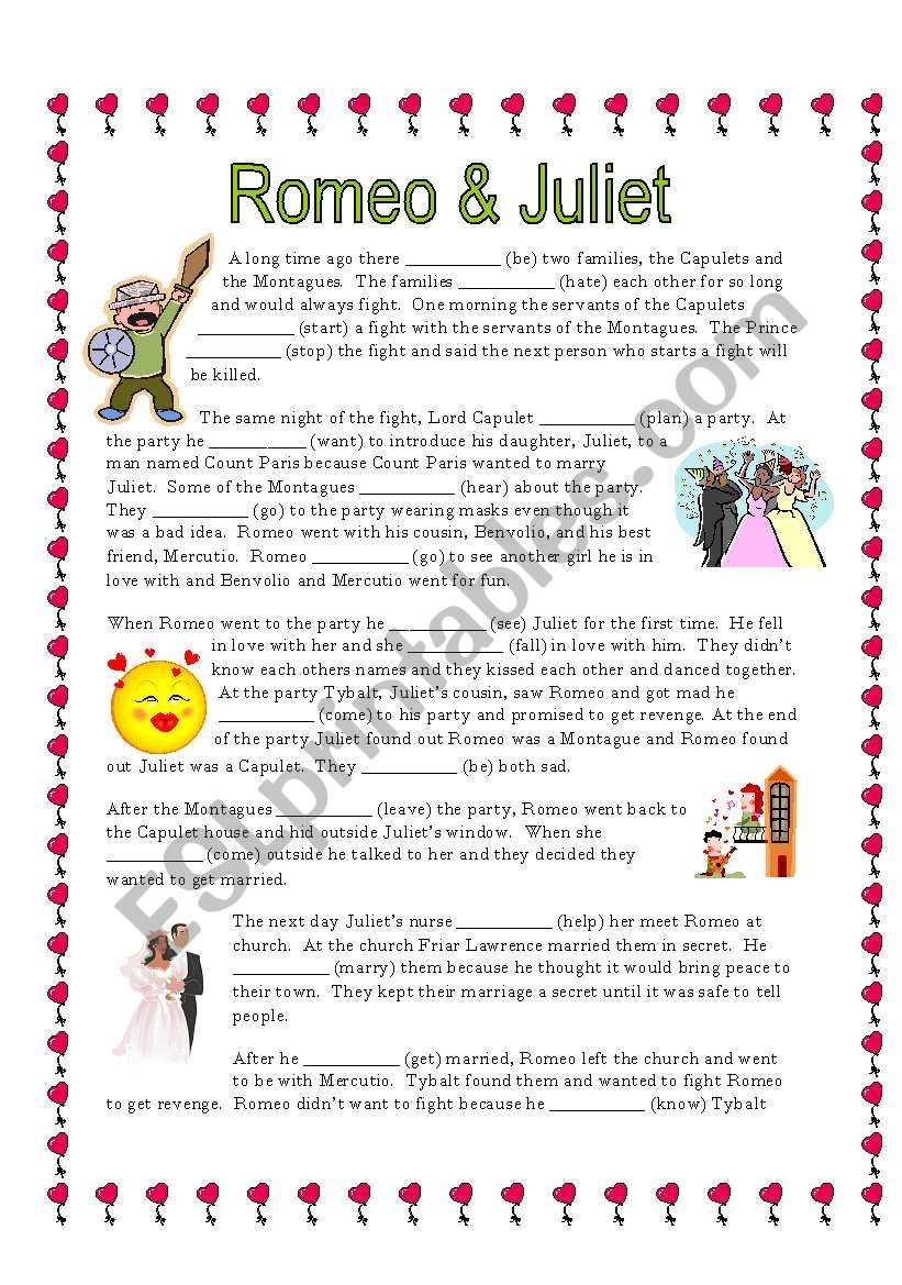 Romeo And Juliet Worksheets