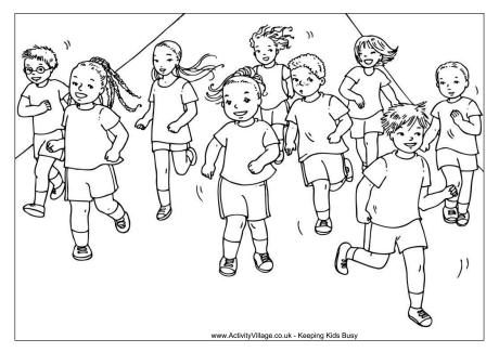Running Race Colouring Page