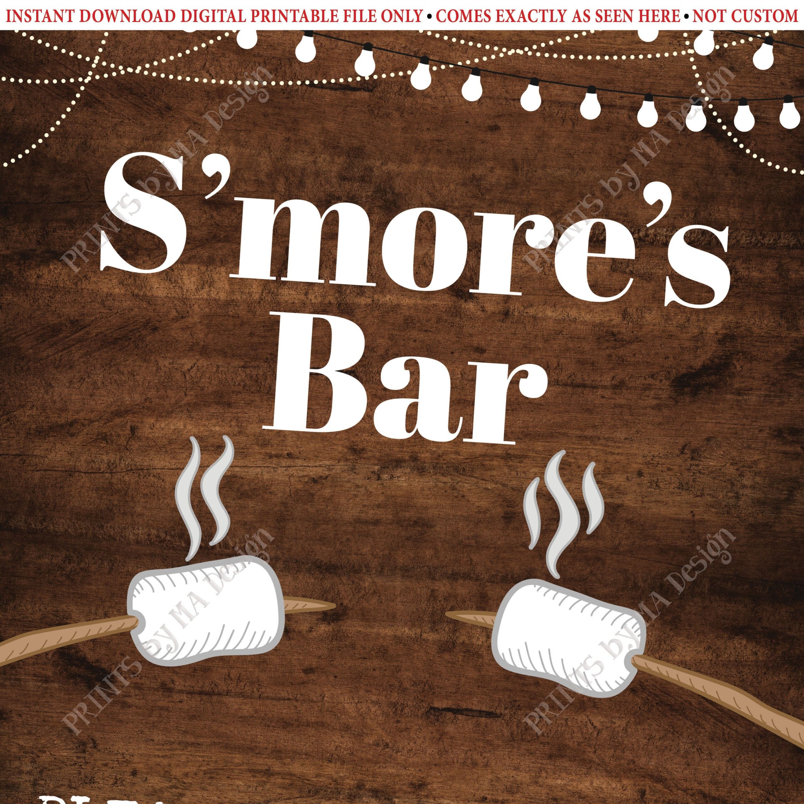 S 39 mores Bar Sign Please Help Yourself To The Smore Station Roast 