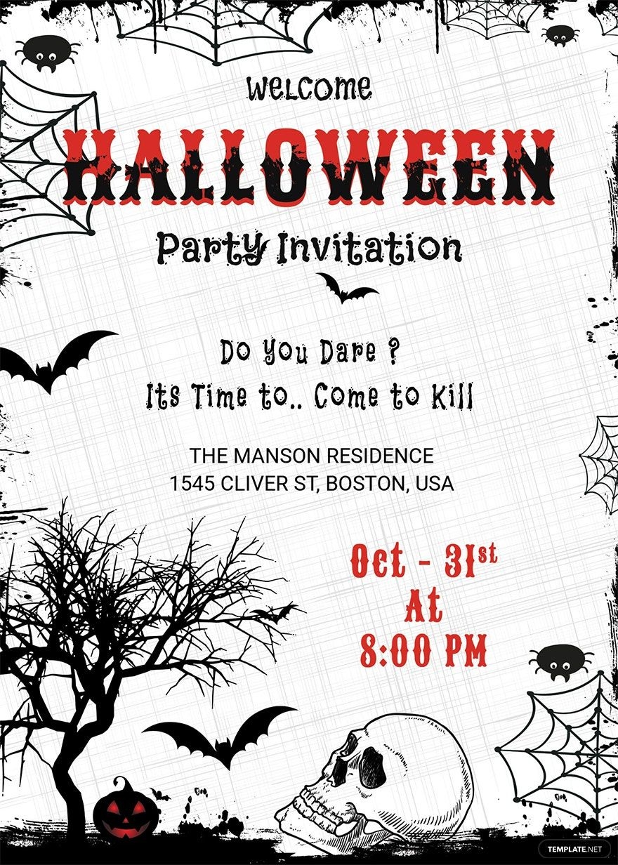 Scary Halloween Invitation Templates Free Printable Templates
