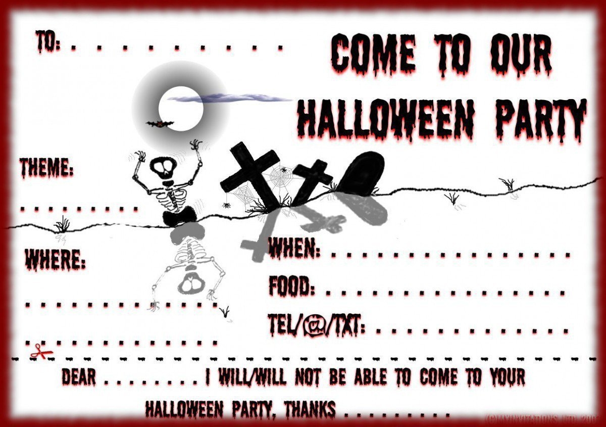 Scary Halloween Invitations Free Printable Printable Templates
