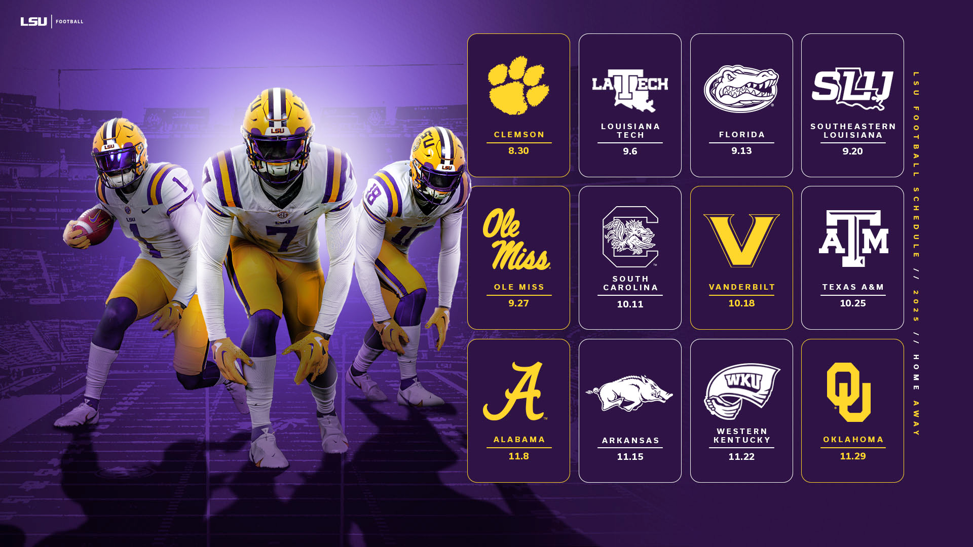 SEC Announces 2025 Football Schedules LSU