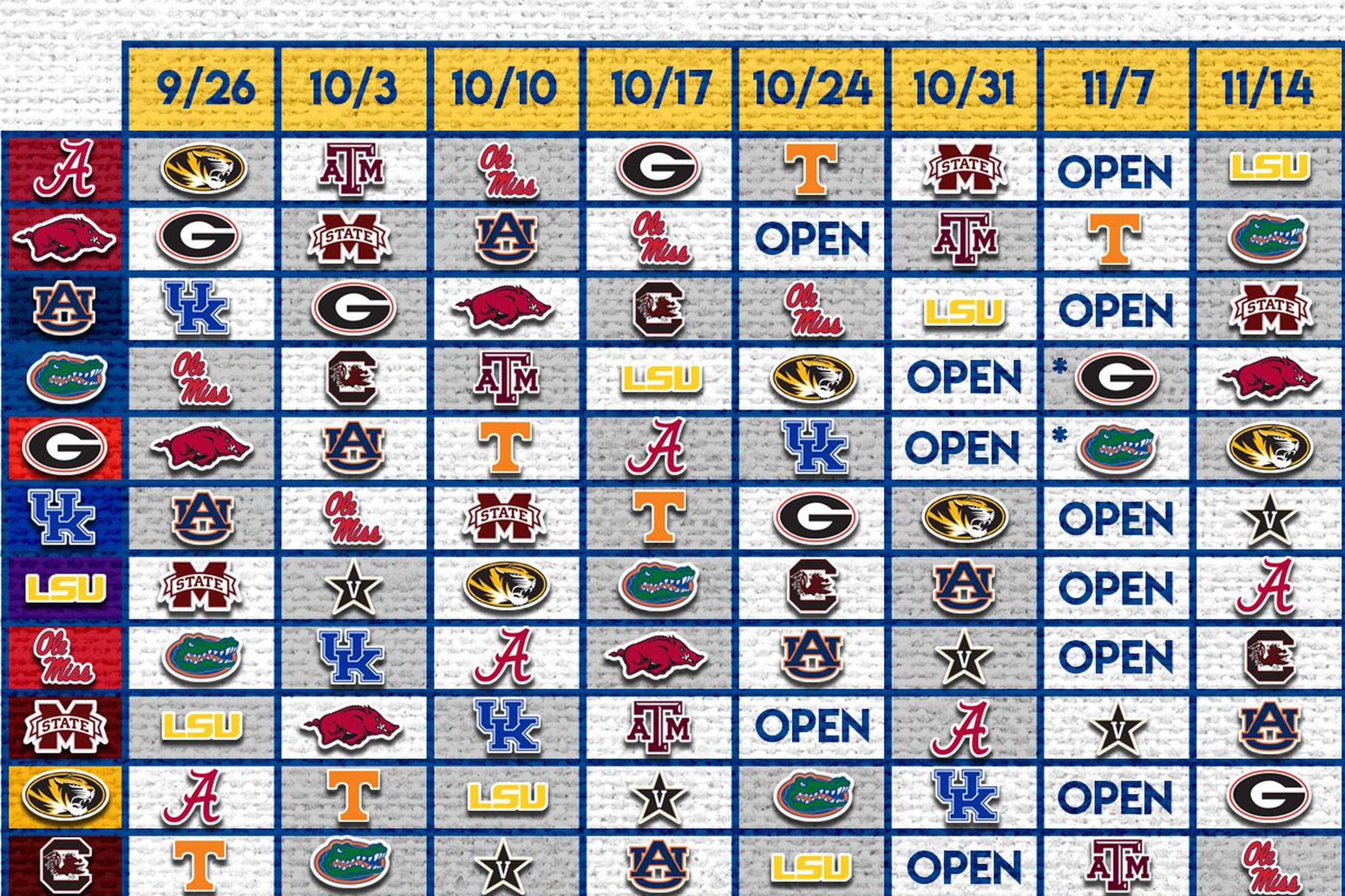Sec Teams 2025 Schedule Lola L Landale