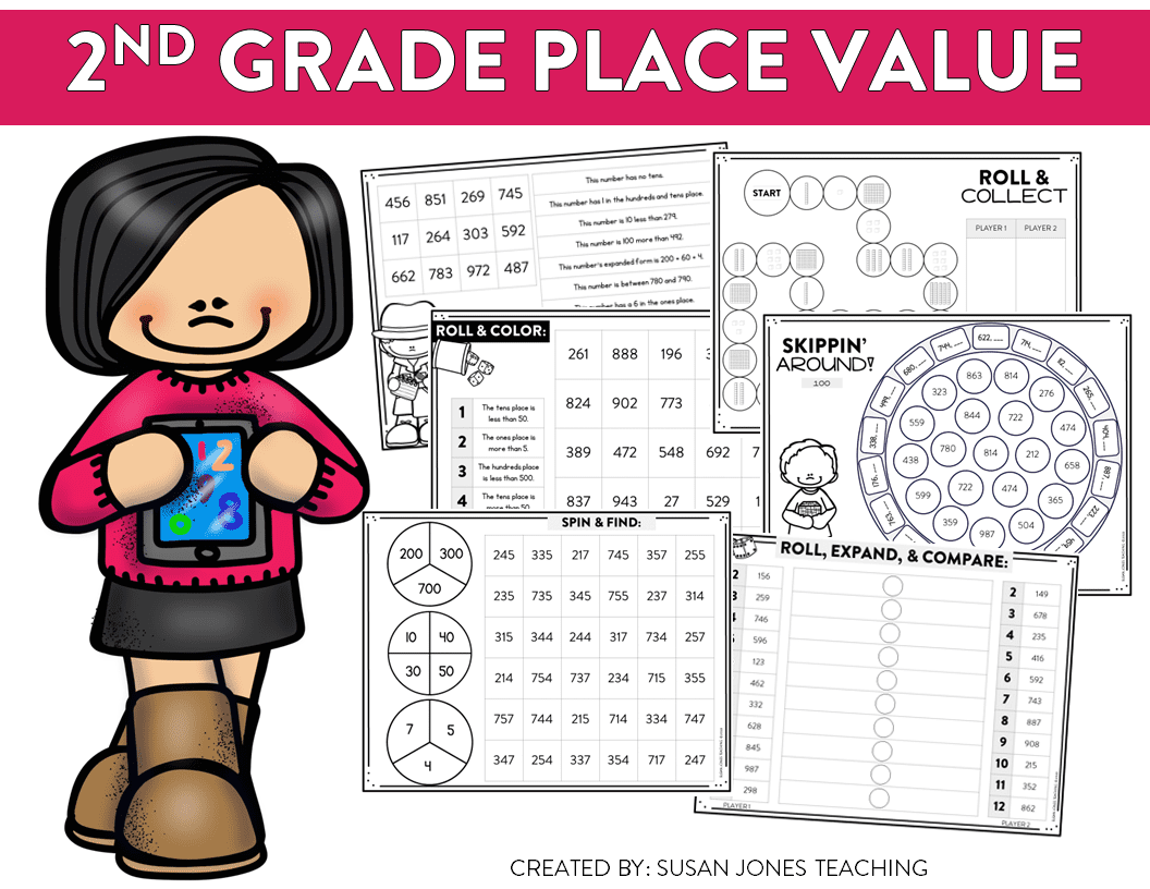 Second Grade Place Value Games Print Play Susan Jones Teaching