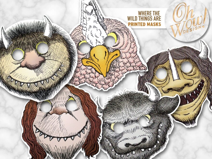 Set Of 10 Printed Where The Wild Things Are Masks Each Mask Comes