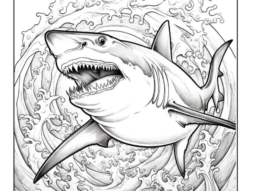 Shark Coloring Pages For Kids Adults World Of Printables