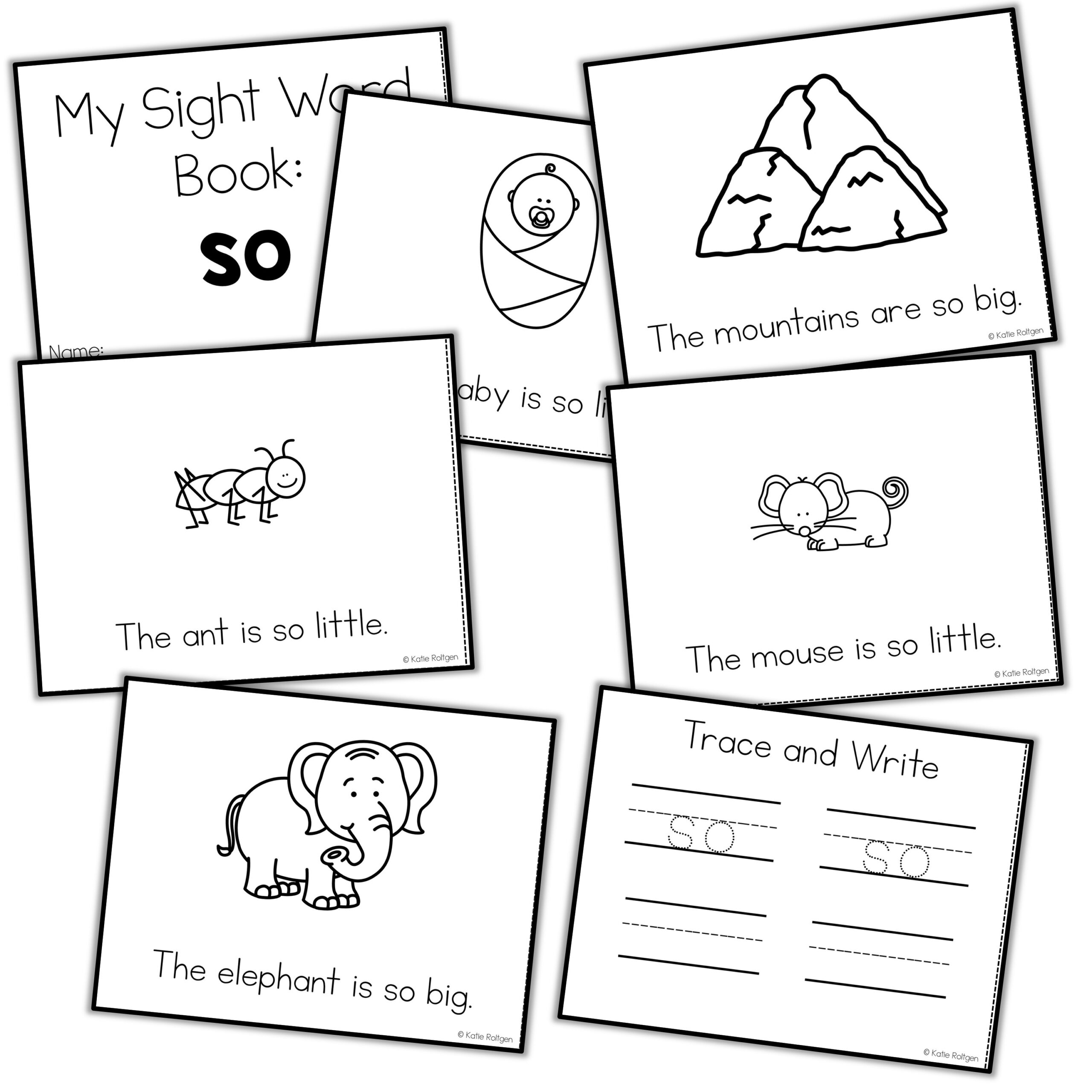 Sight Word Mini Books Printable