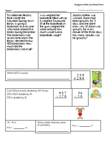 Singapore Math Worksheets FreeEducationalResources Worksheets Singapore Math Worksheets FreeEducationalResources Worksheets