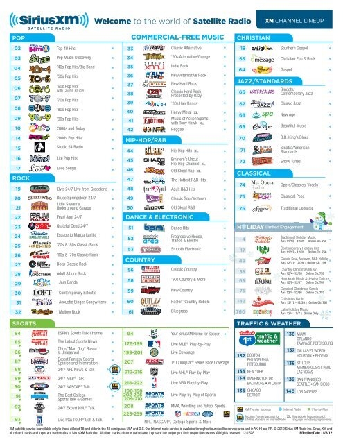 Sirius Xm Channels Printable 2024