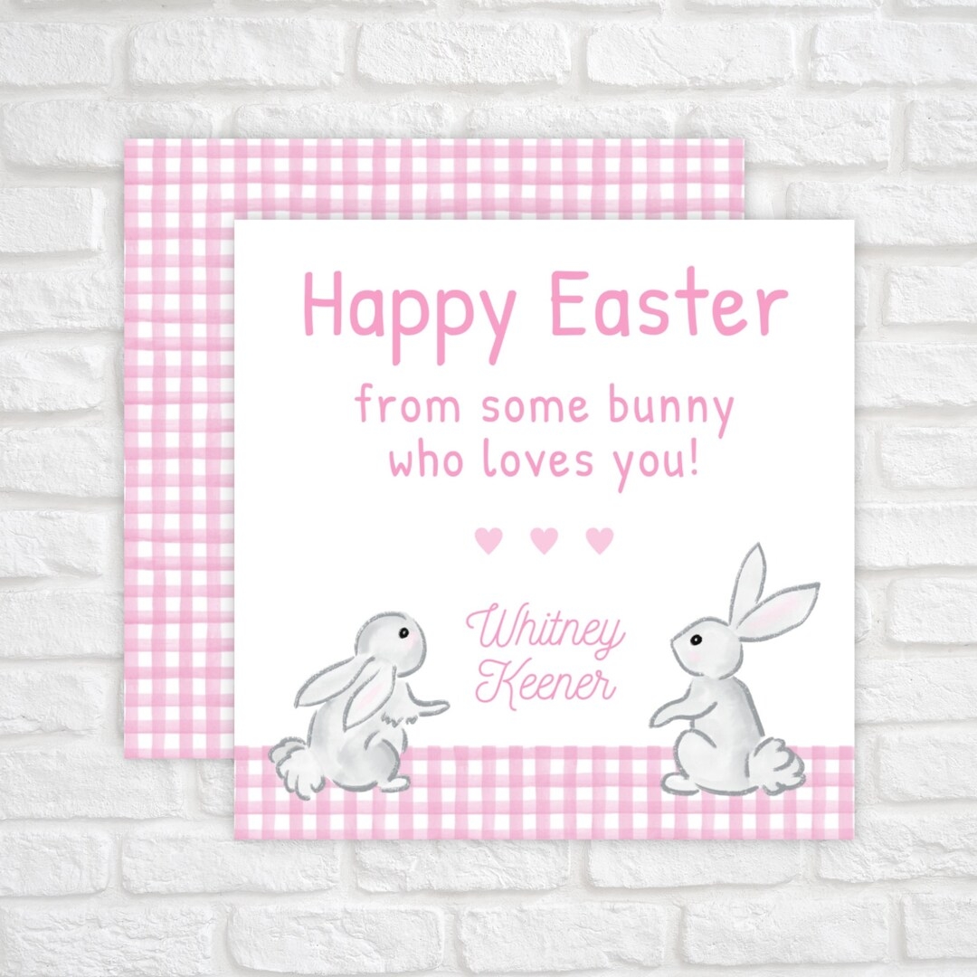 Some Bunny Loves You Gift Tag Printable Happy Easter Gift Tag 