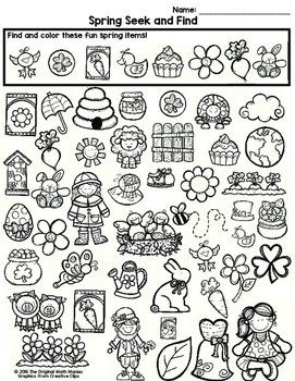 Spring Seek And Find By The Original Math Maniac TpT