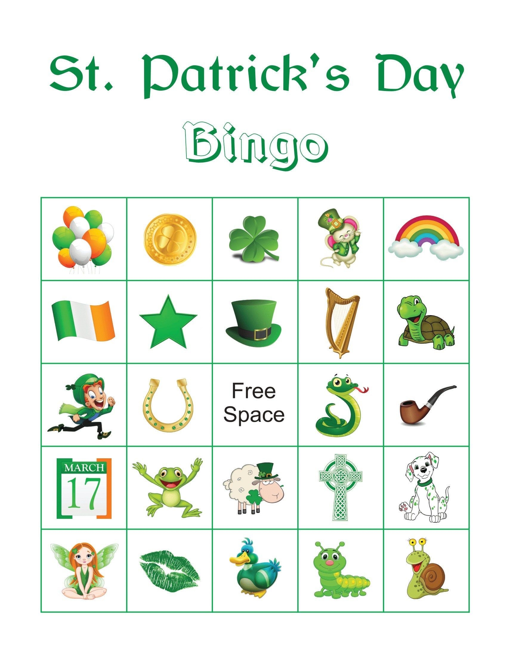 St Patrick 39 s Day Bingo Cards Printable